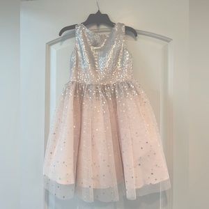 Pippa and Julie ombré pink and silver dress. Children size 4.